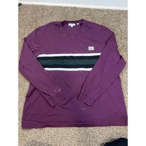 Lacoste Mens Maroon Crewneck Lightweight Long‎ sleeve Size 3XL Embroidered Logo